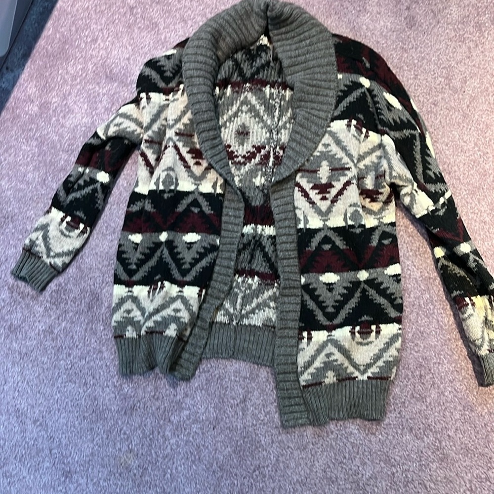 Maroon boho style cardigan
